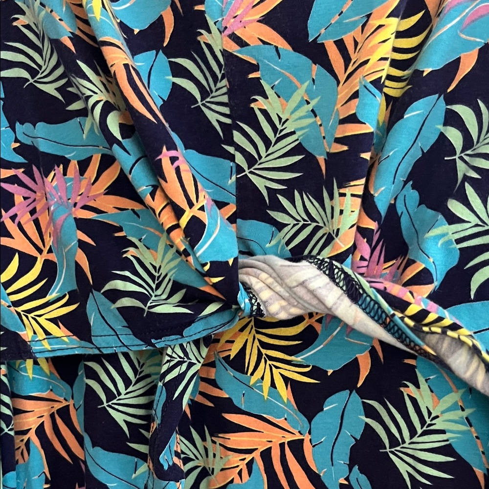 Pact Organic Colorful Leaf Print Midi Dress. Size S - Picture 3 of 5